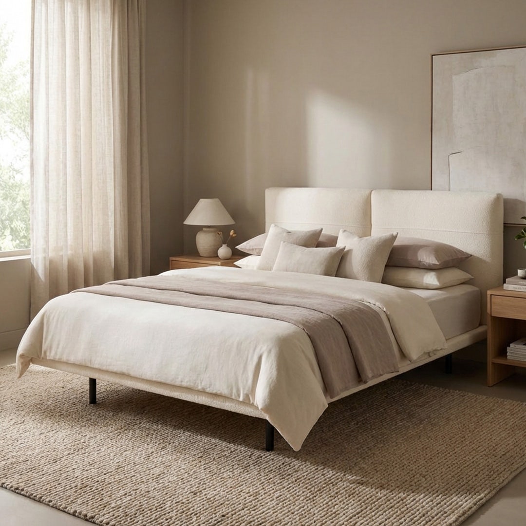 Verodi Queen Bed 160x200cm Ivory