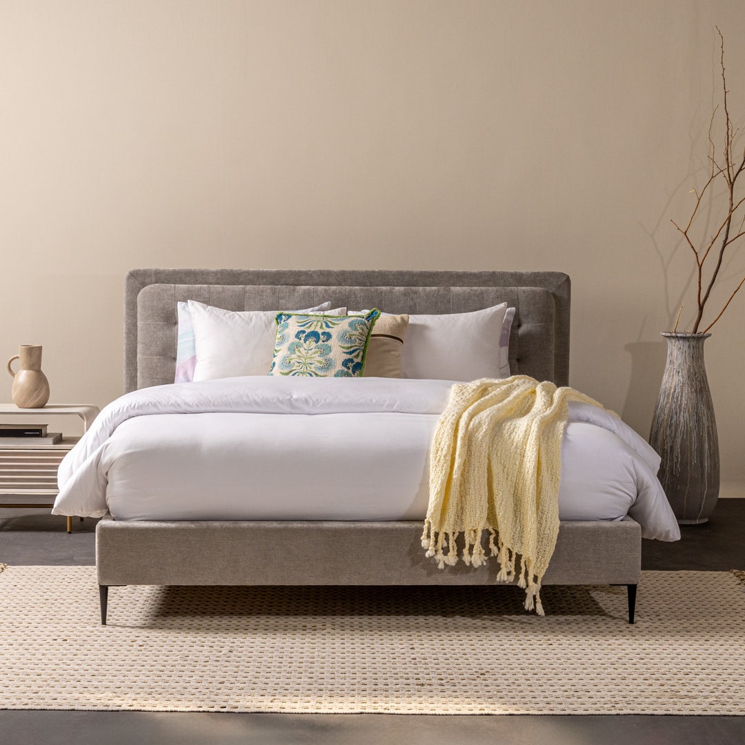 Naura Static Bed Base 180x200cm Grey