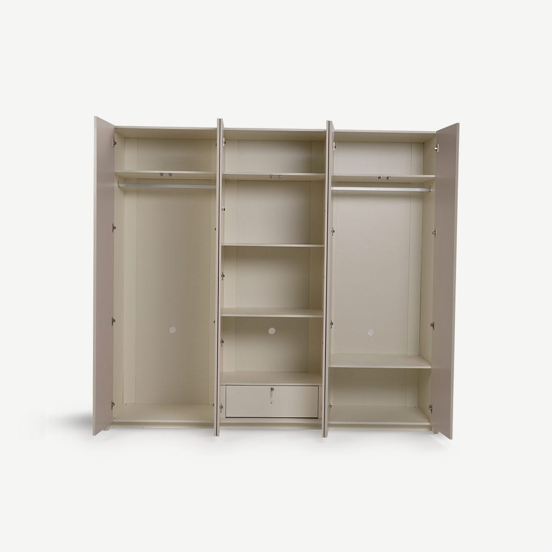 Lucias 6 Door Wardrobe Swing Ecru