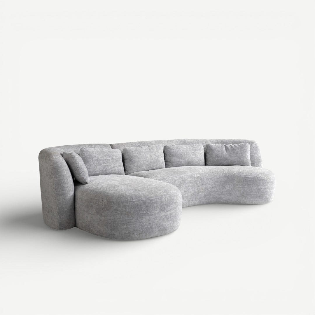 Raliene Left Corner Sofa Silver