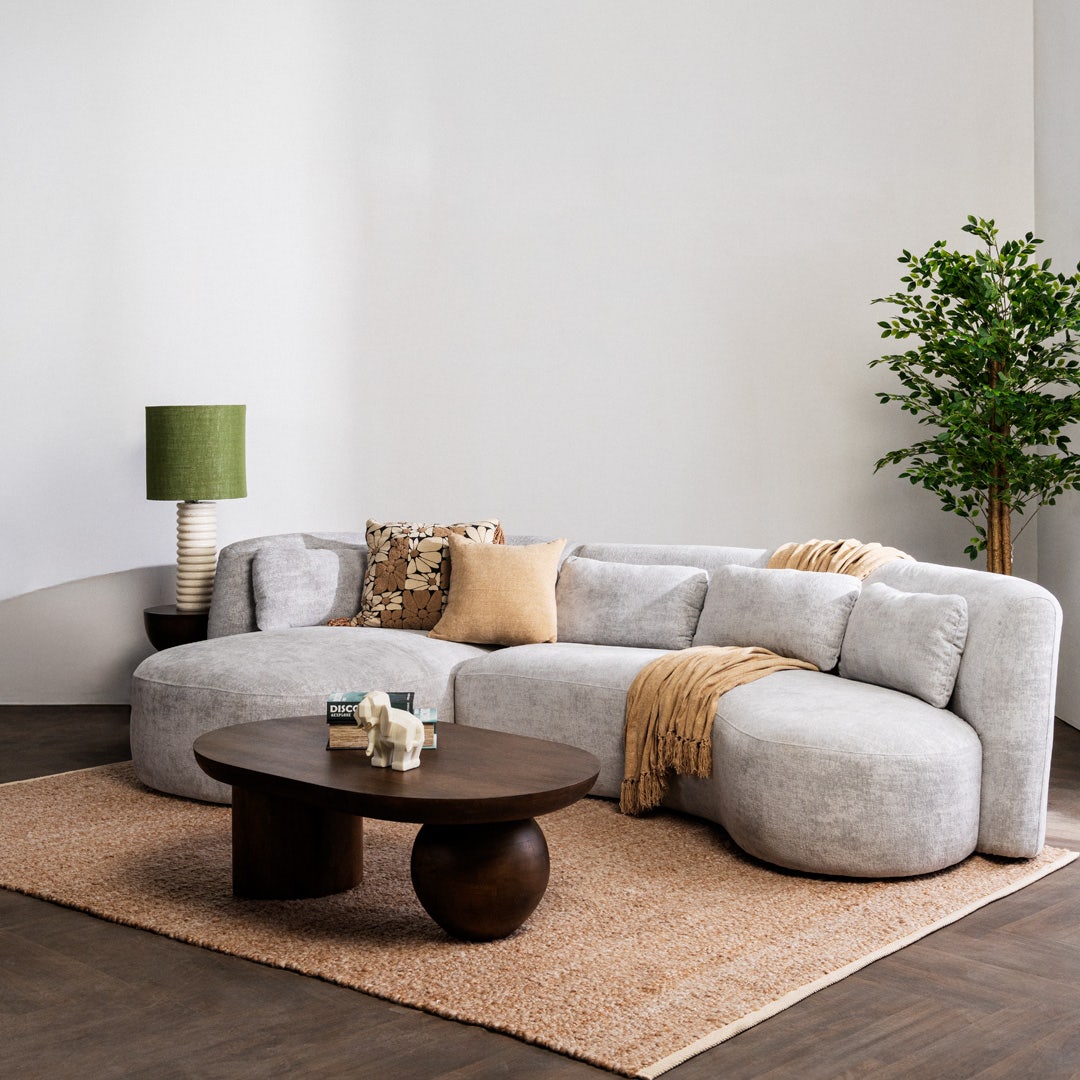 Raliene Left Corner Sofa Silver