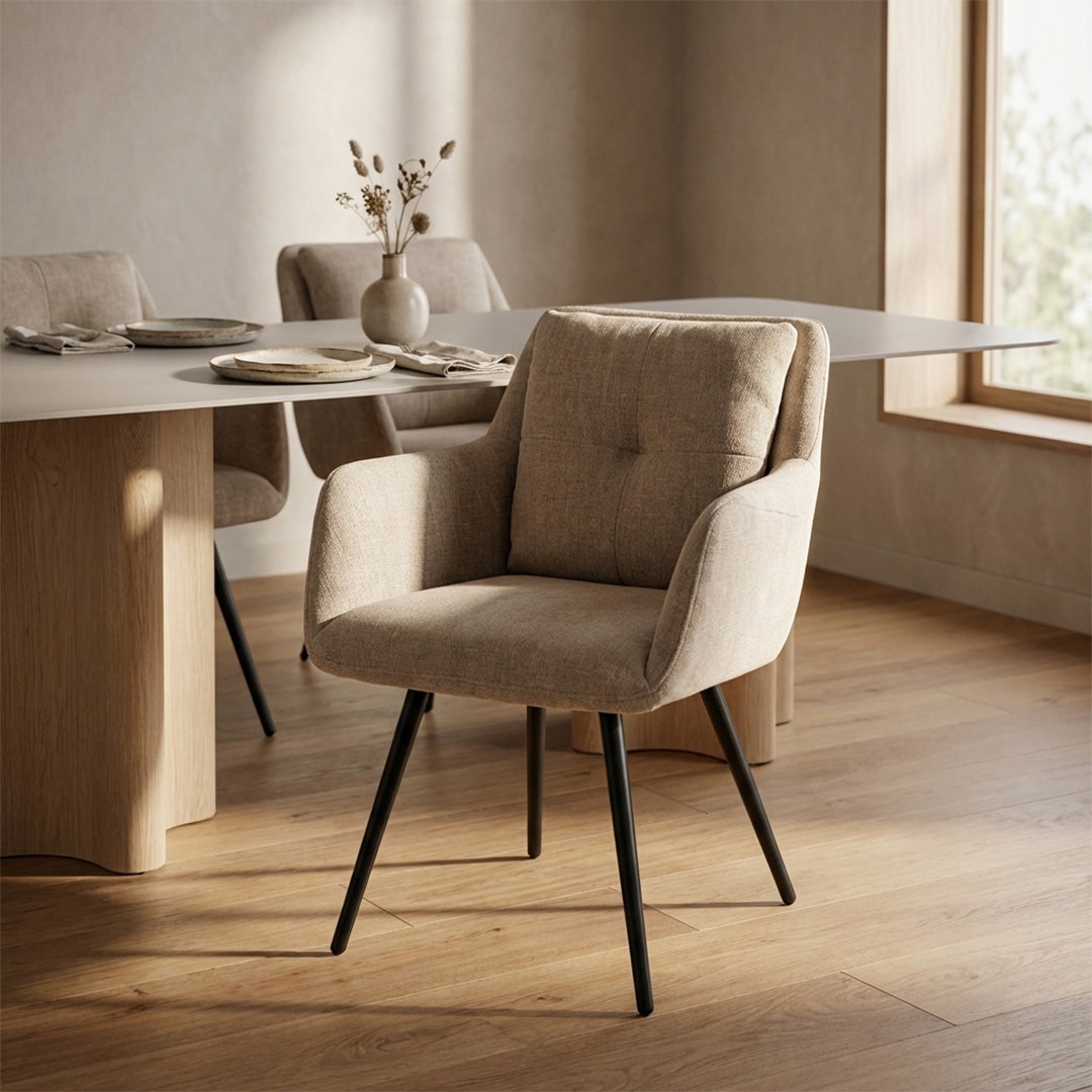 Volin Dining Arm Chair Ecru