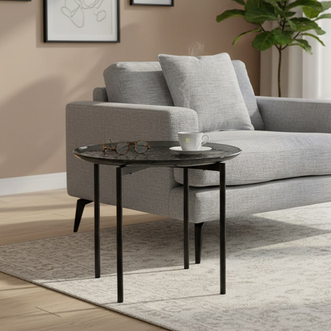 رواد طاولة جانبية - رمادي