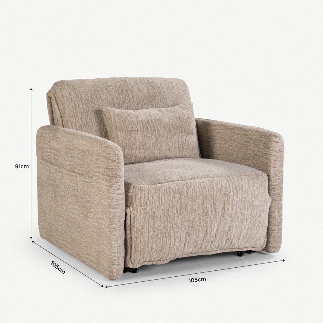 ميفن كنبة سرير كهربائية - بني فاتح