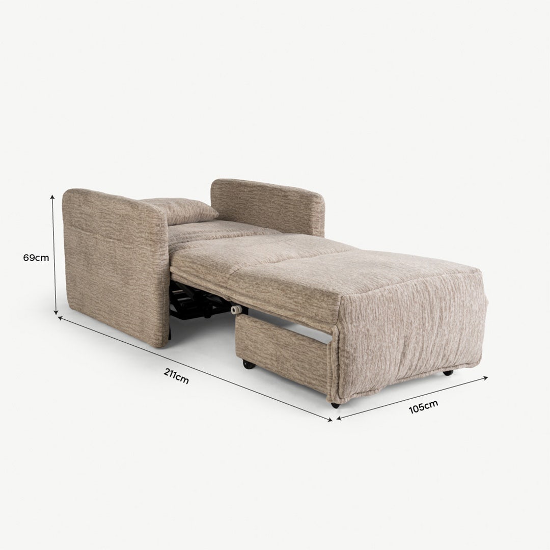 ميفن كنبة سرير كهربائية - بني فاتح