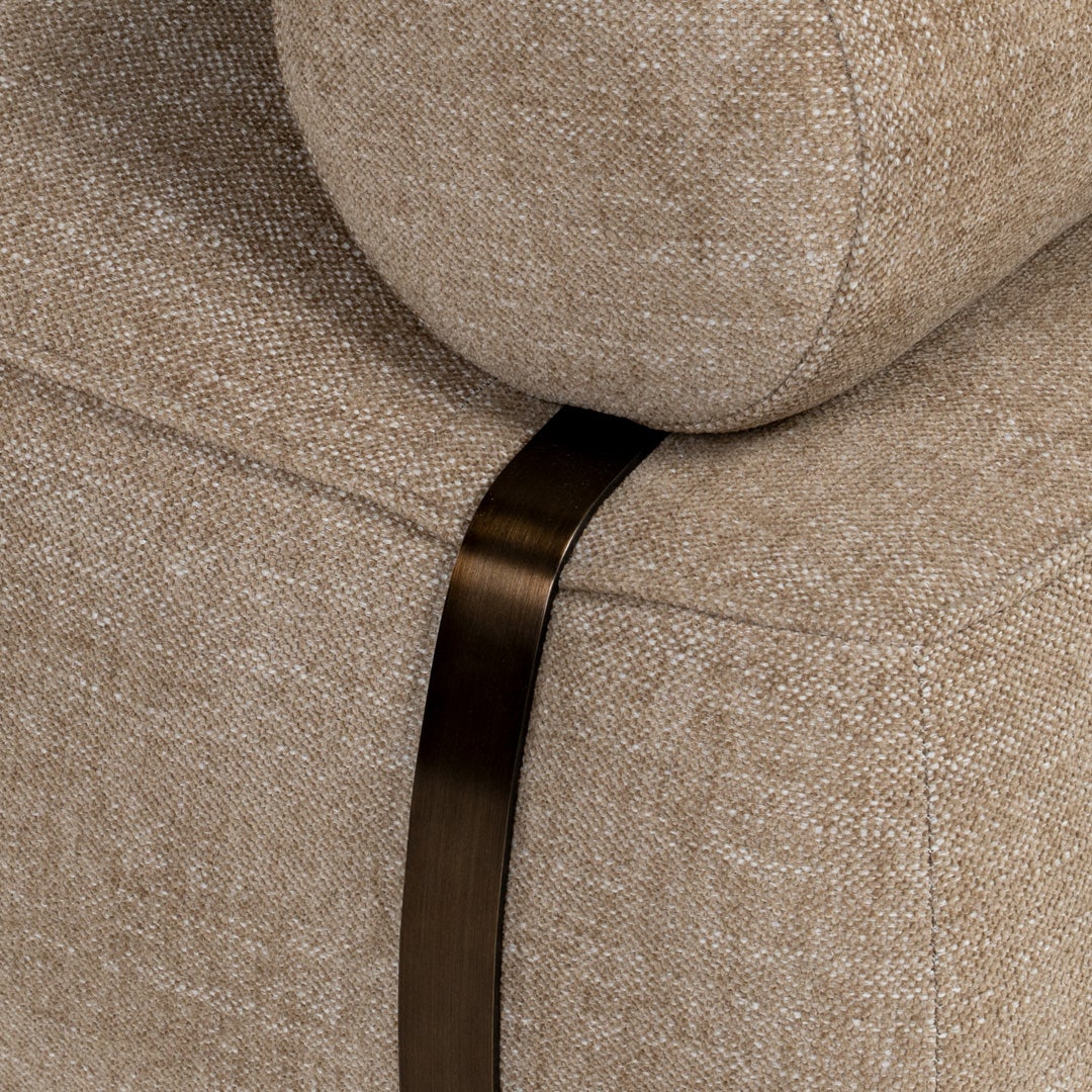 برما كنبة 3 مقاعد مع مقعد عثماني - عاجي