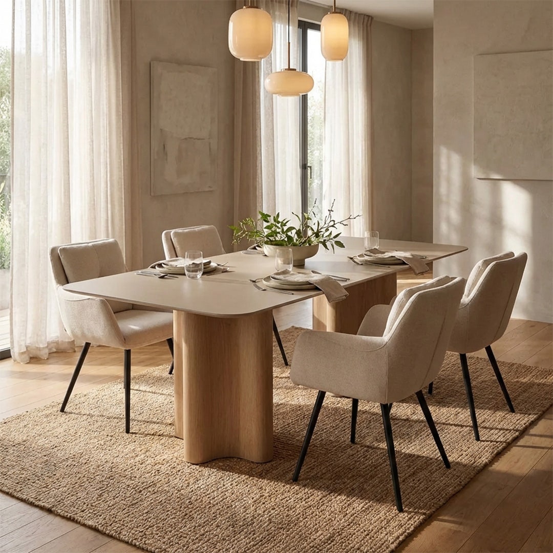 Delory 6 Seater Dining Table Multi Color