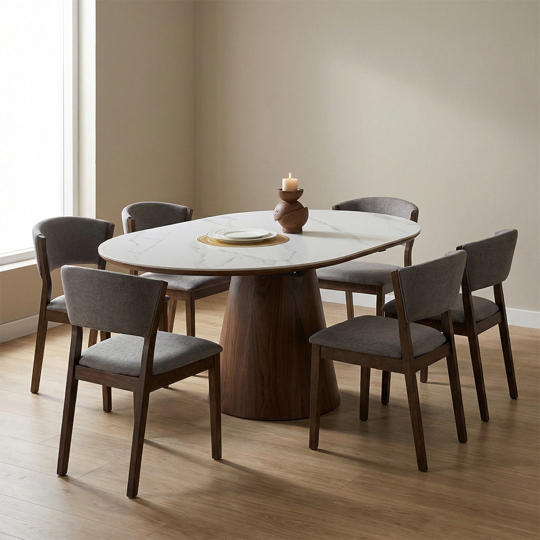 Aviel 4-6 Seater Extendable Dining Table Multi