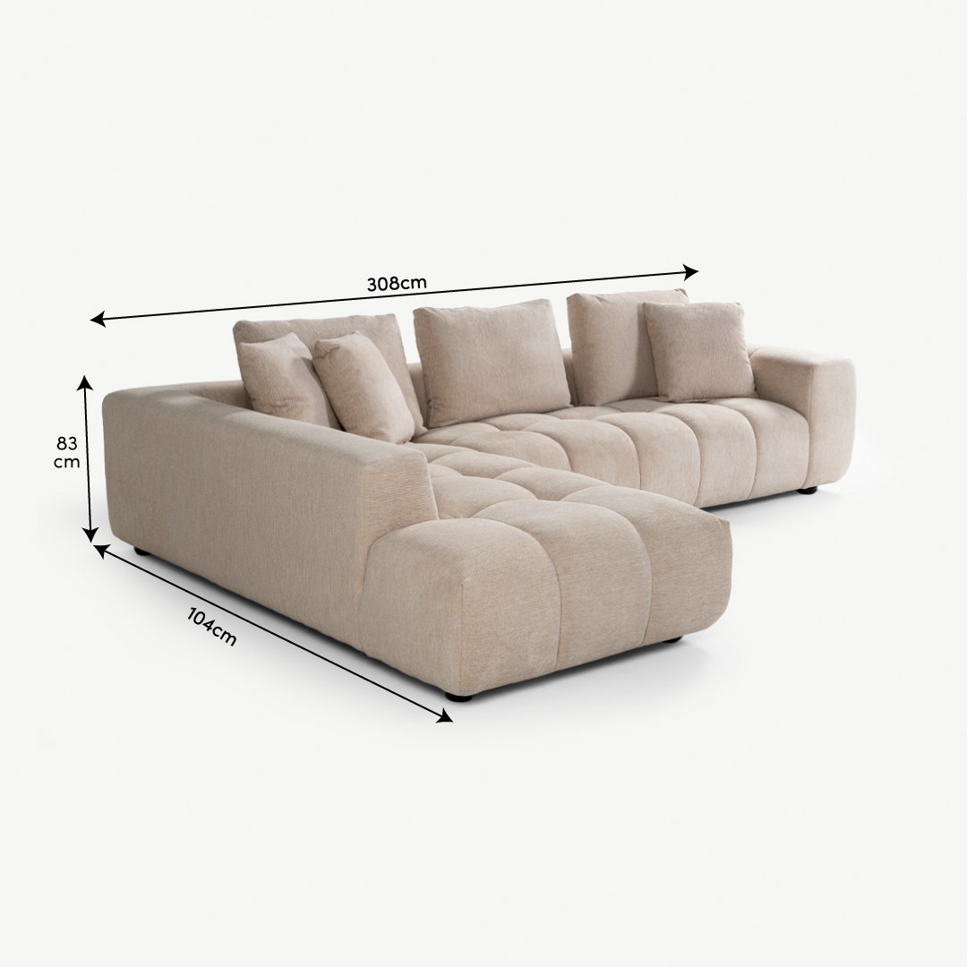 Cecelia Left Corner Sofa Beige