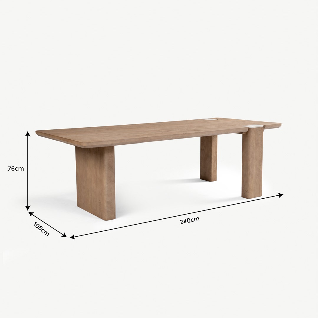 Rayler 8 Seater Dining Table Natural