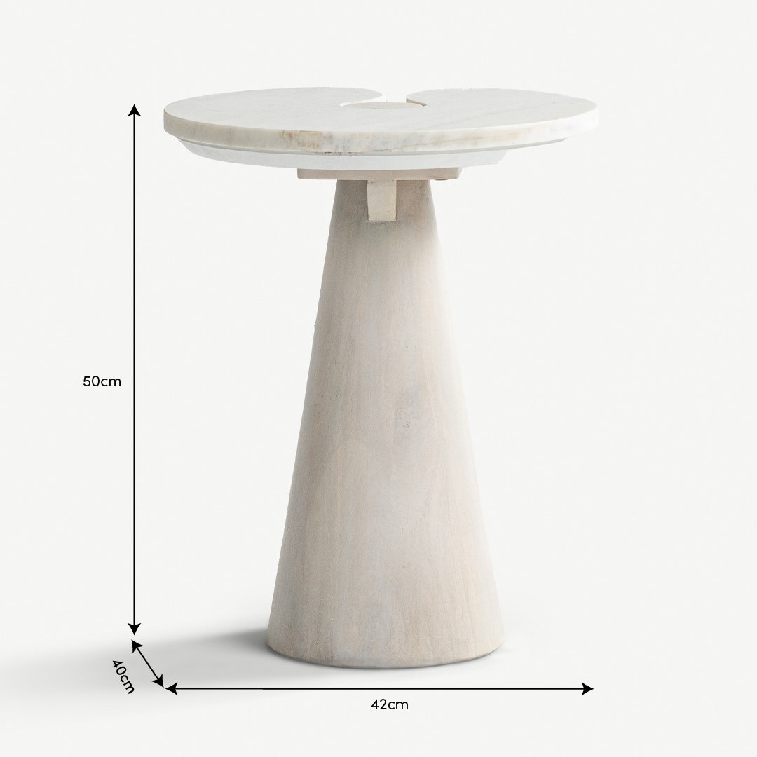 يانكي 2 طاولة جانبية - أبيض