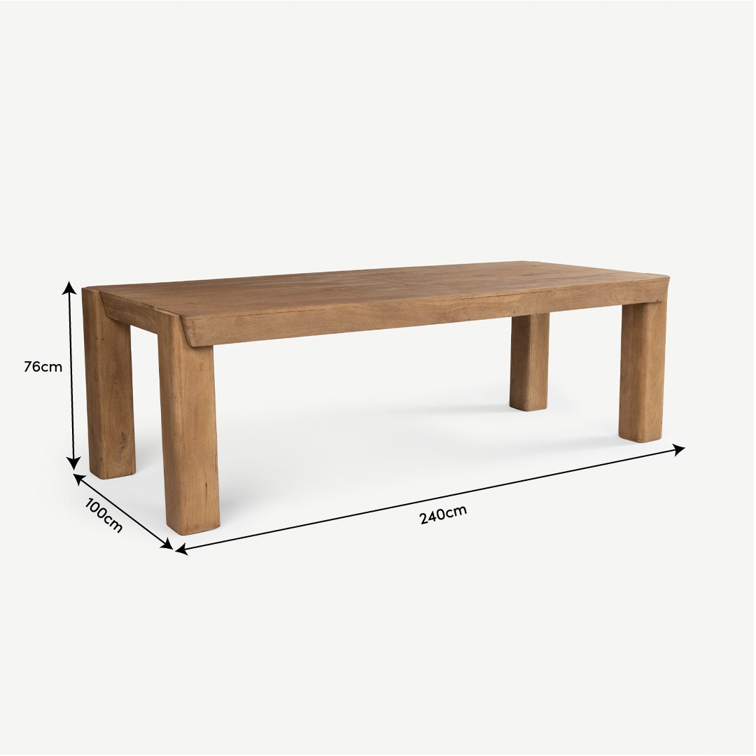 لوريت طاولة طعام 8 مقاعد - طبيعي