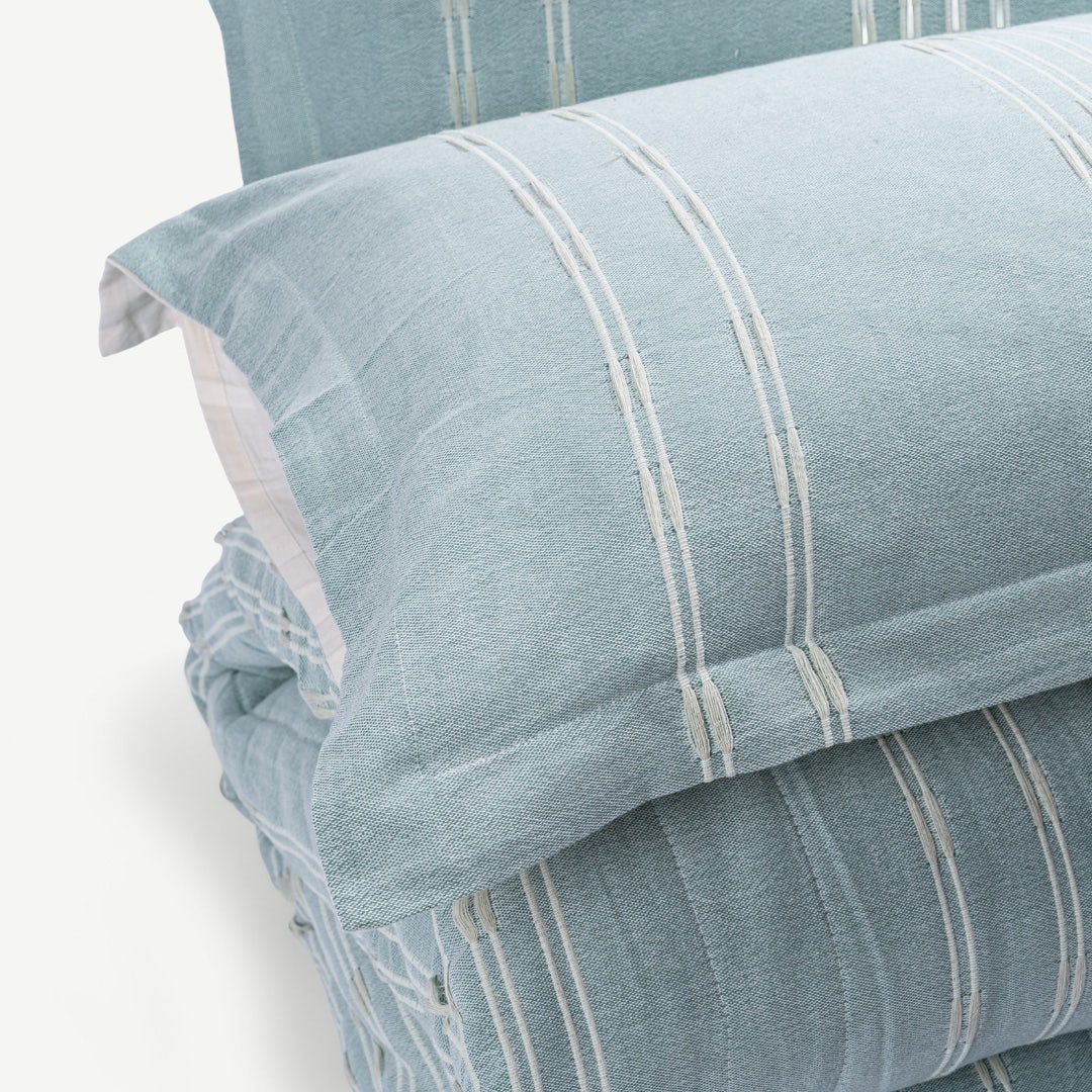 Gene Jacquard Bedspread Set Blue-220x240cm