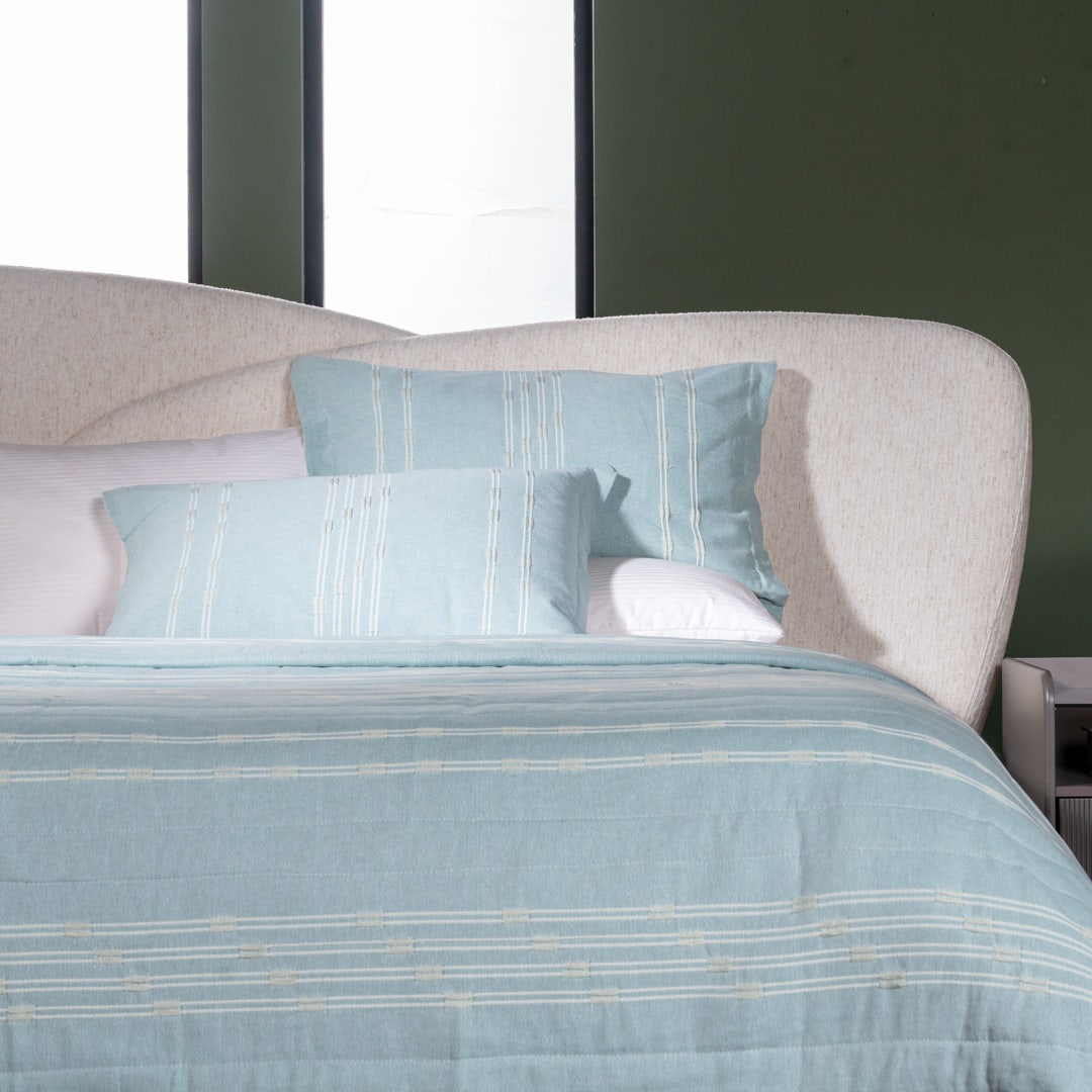 Gene Jacquard Bedspread Set Blue-220x240cm