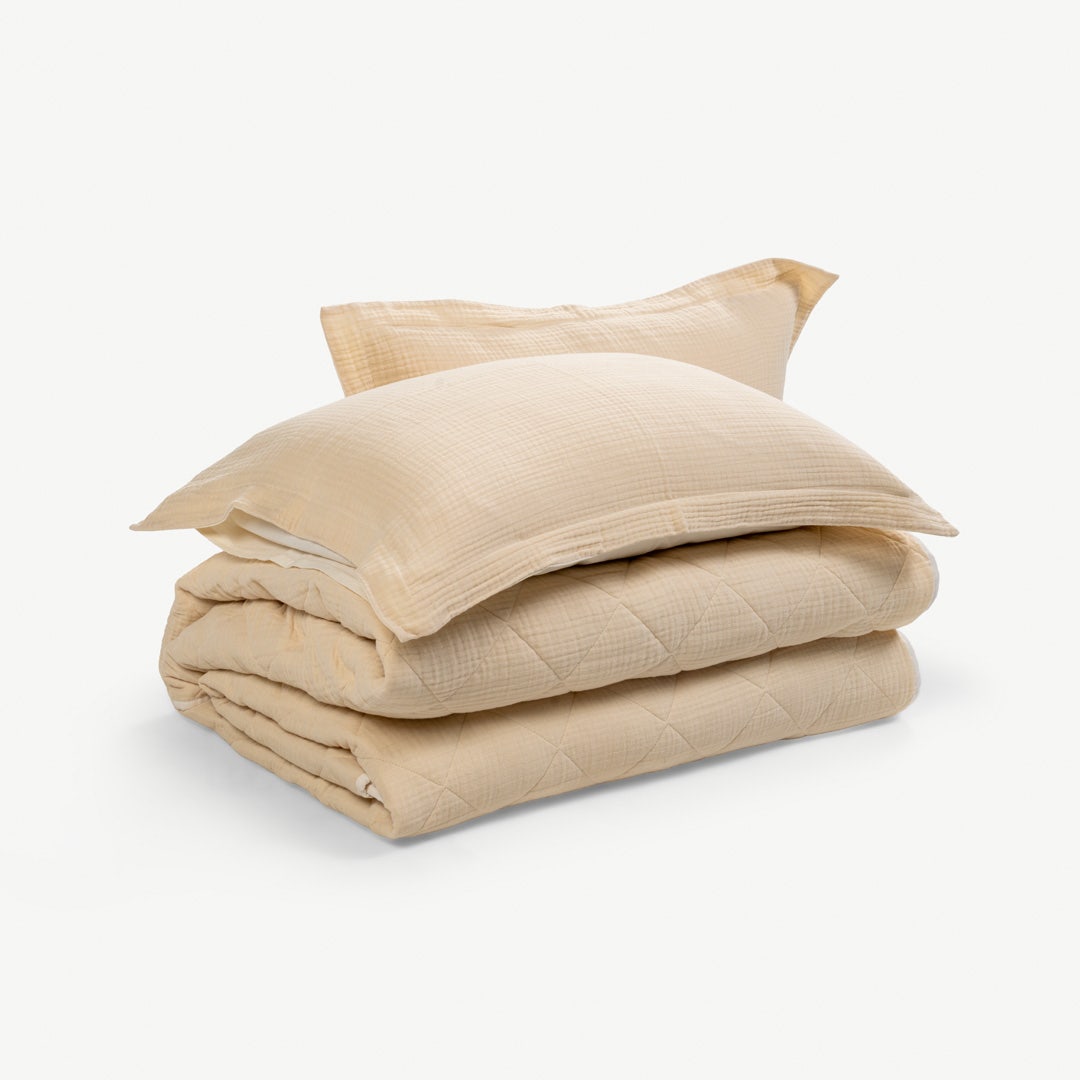 Nani Gauze Bedspread Set Beige-180x240cm