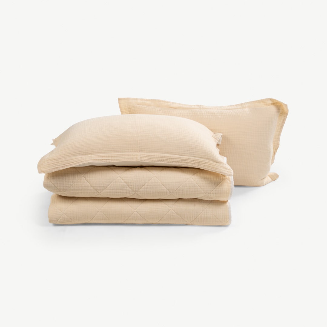 Nani Gauze Bedspread Set Beige-220x240cm