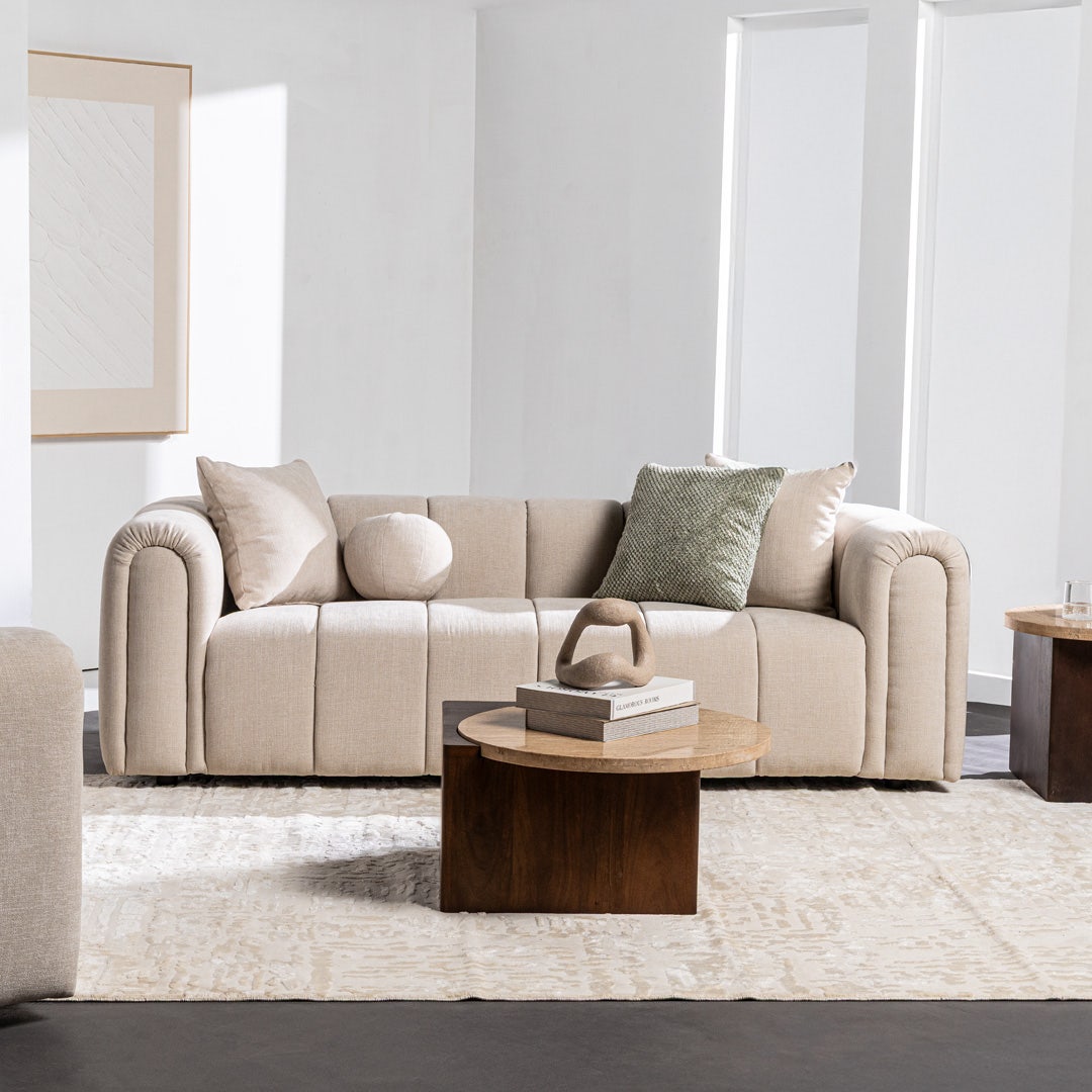 Nerla 3 Seater Sofa Beige