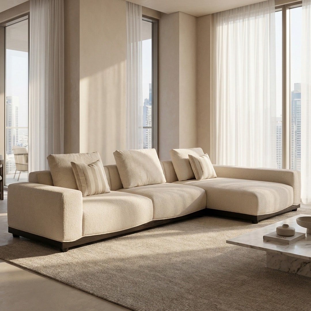 Tylar Right Corner Sofa Ivory