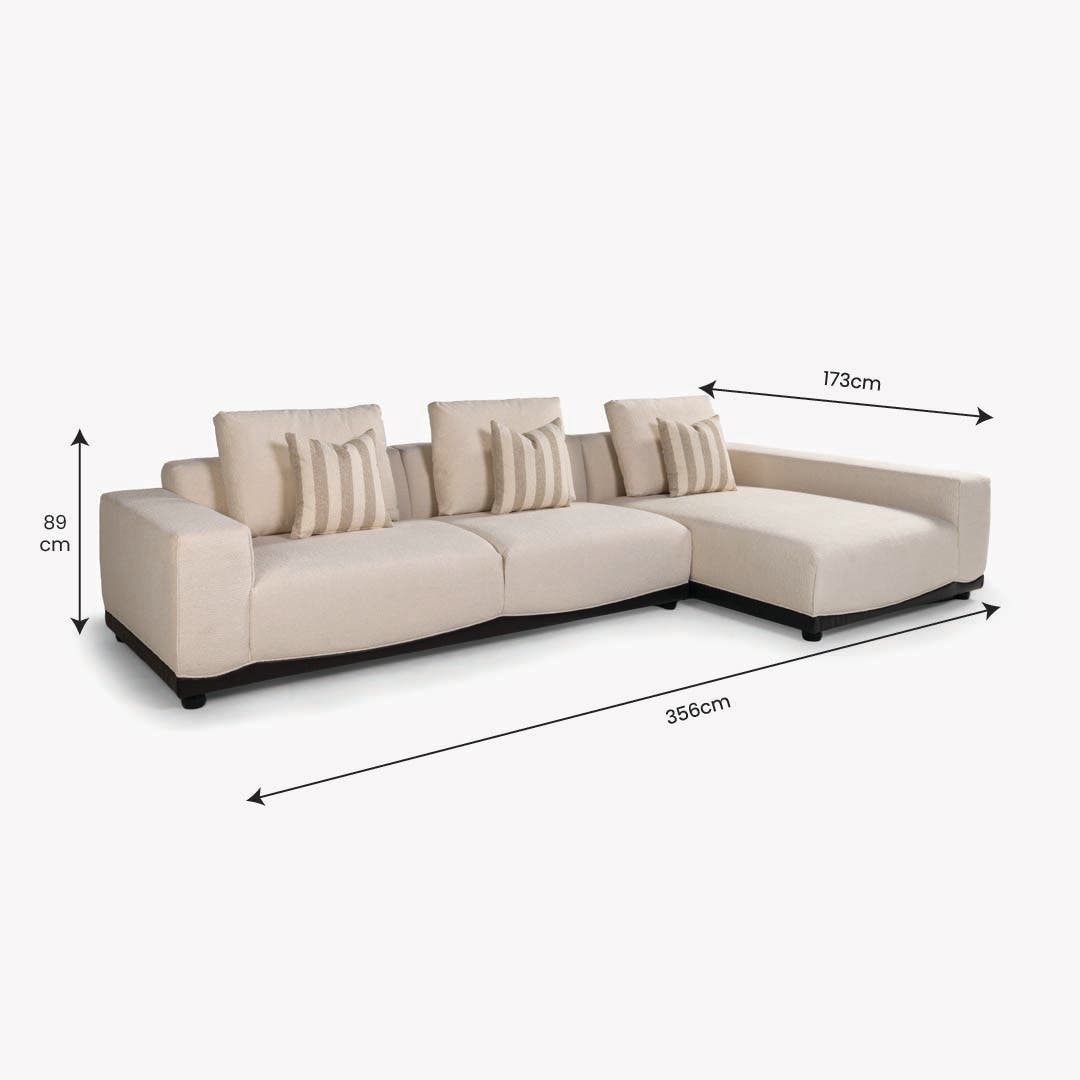 Tylar Right Corner Sofa Ivory