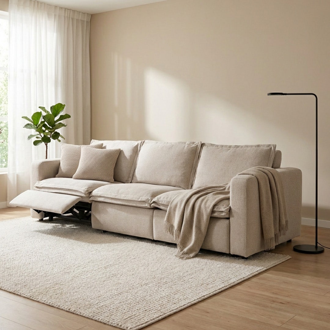 فيرلو كنبة استرخاء 3 مقاعد - رملي