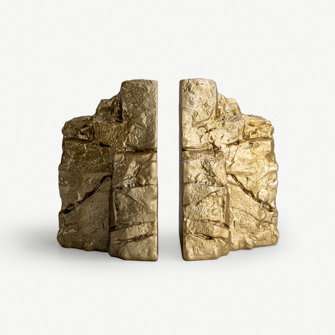 Borlie Golden Rock Bookend - Set of 2