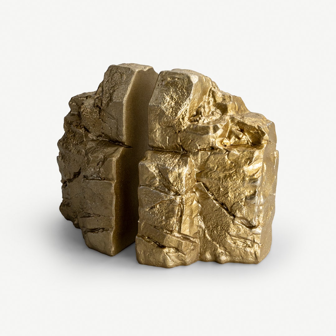Borlie Golden Rock Bookend - Set of 2