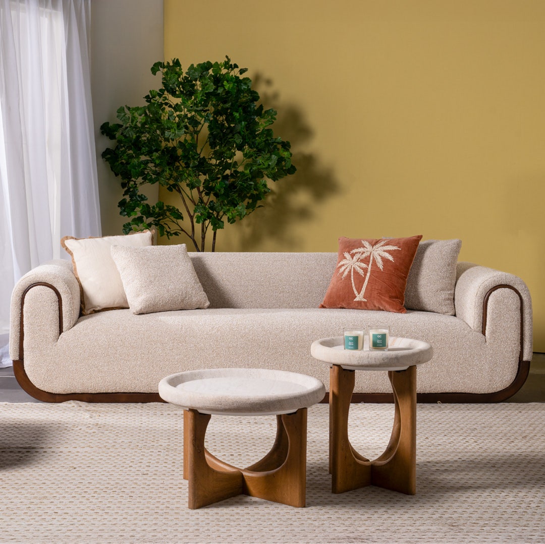 كارلي كنبة 3 مقاعد - بيج