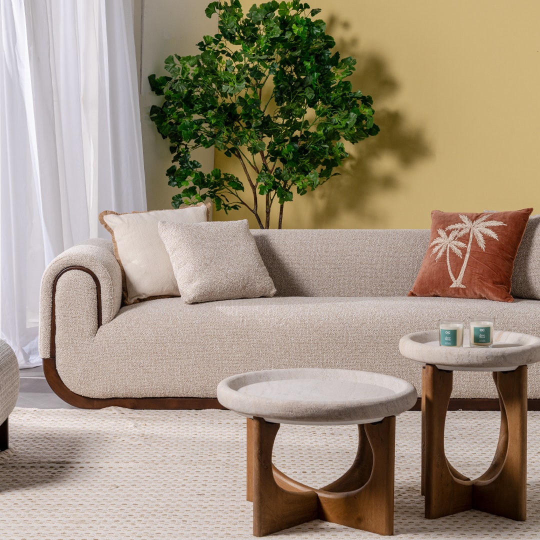 كارلي كنبة 3 مقاعد - بيج