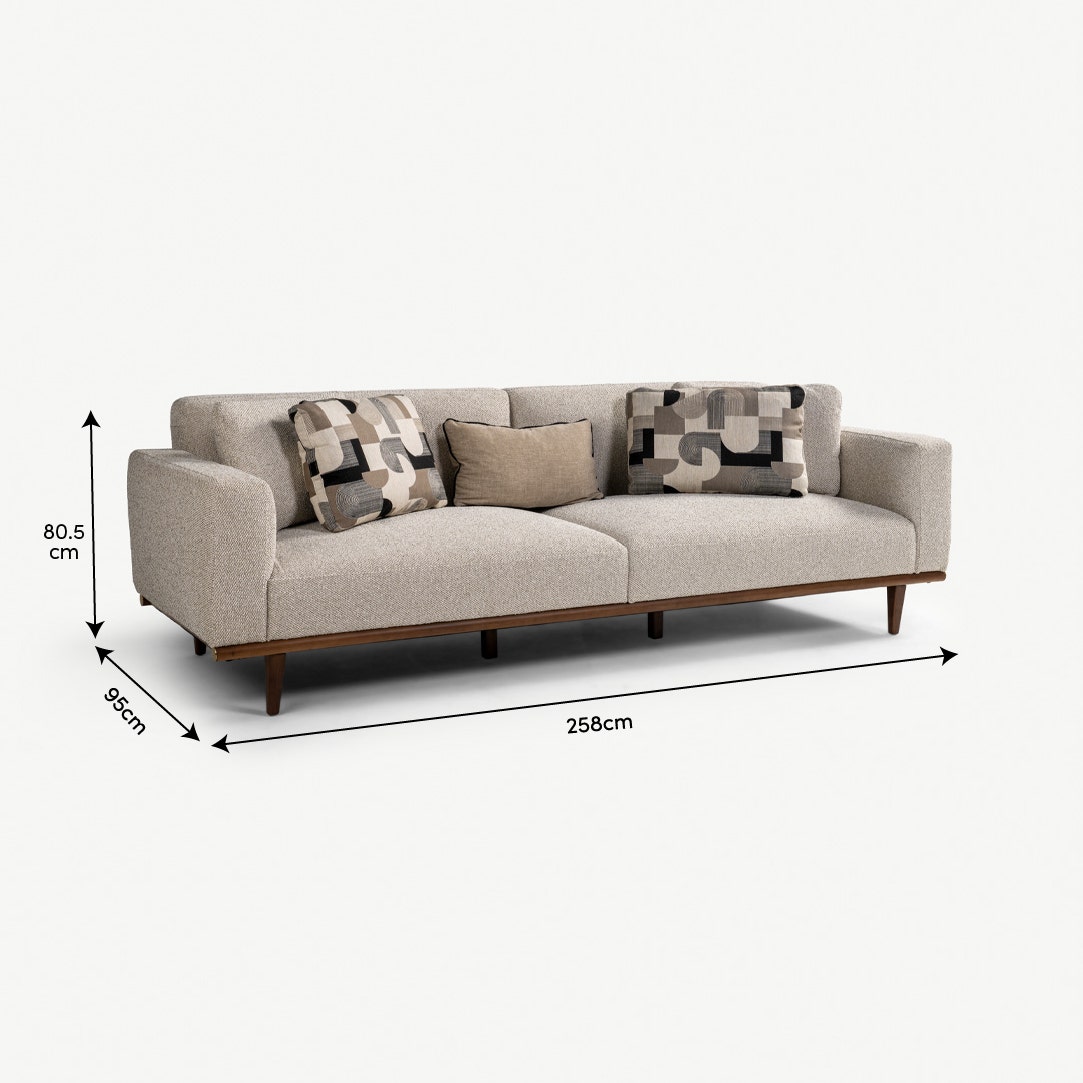 Andrea 3 Seater Sofa Ecru
