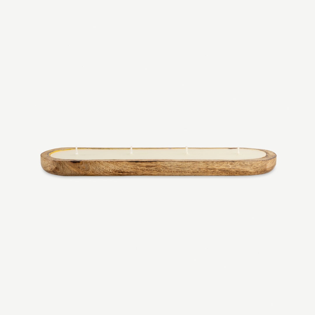 Dora Tray Candle Coconut & Driftwood- M