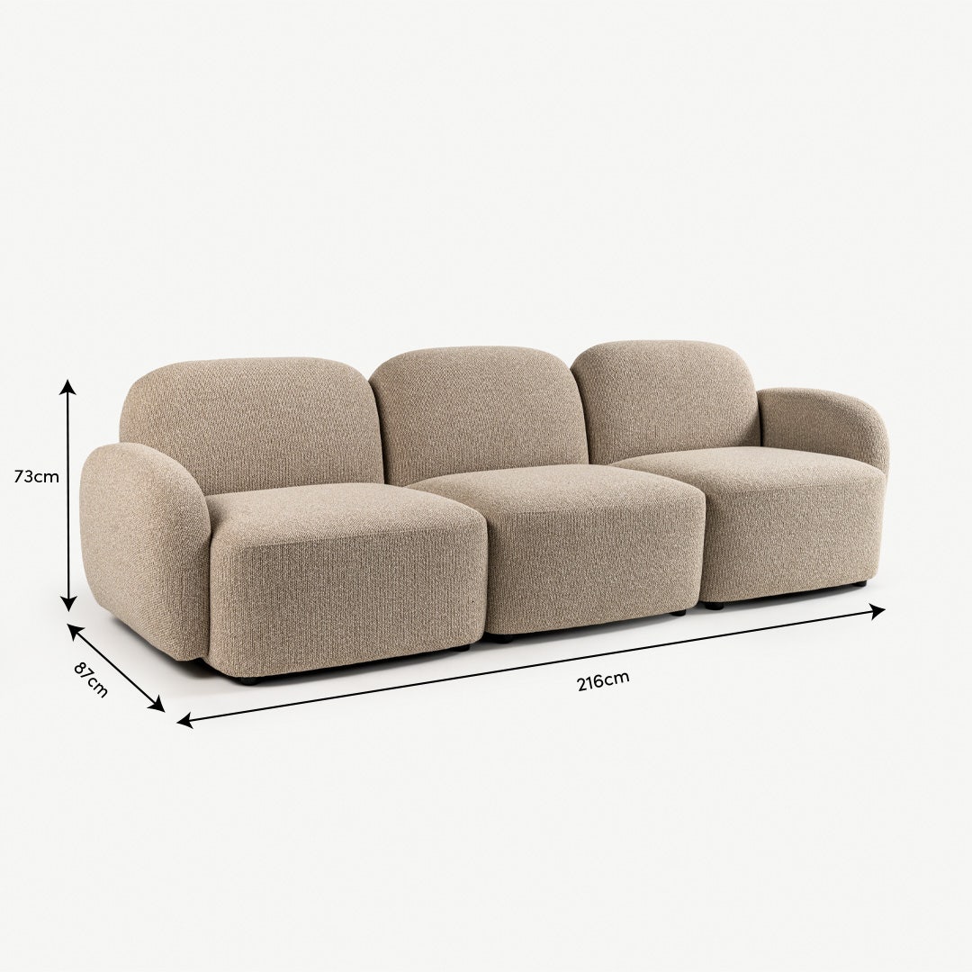 Sarera 3 Seater Sofa Beige