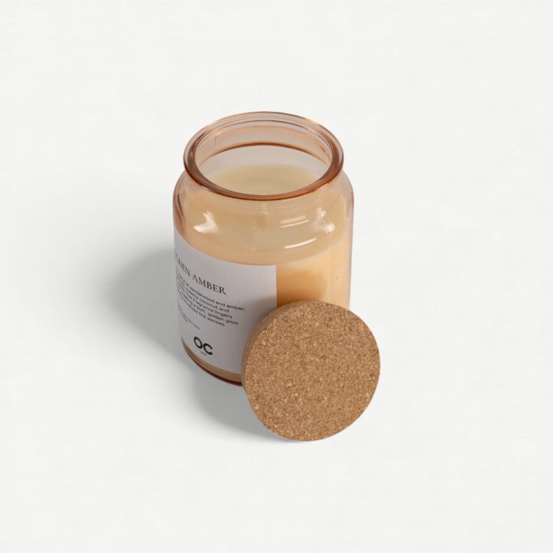 فويلا شمعة داخل وعاء - عنبر ذهبي