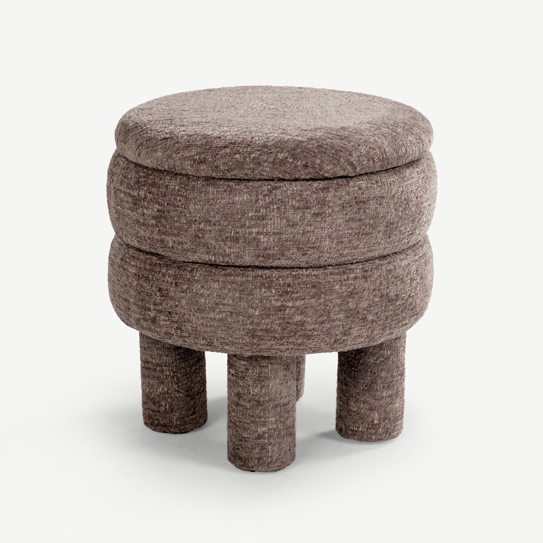 Miyah Stool with Storage Ecru