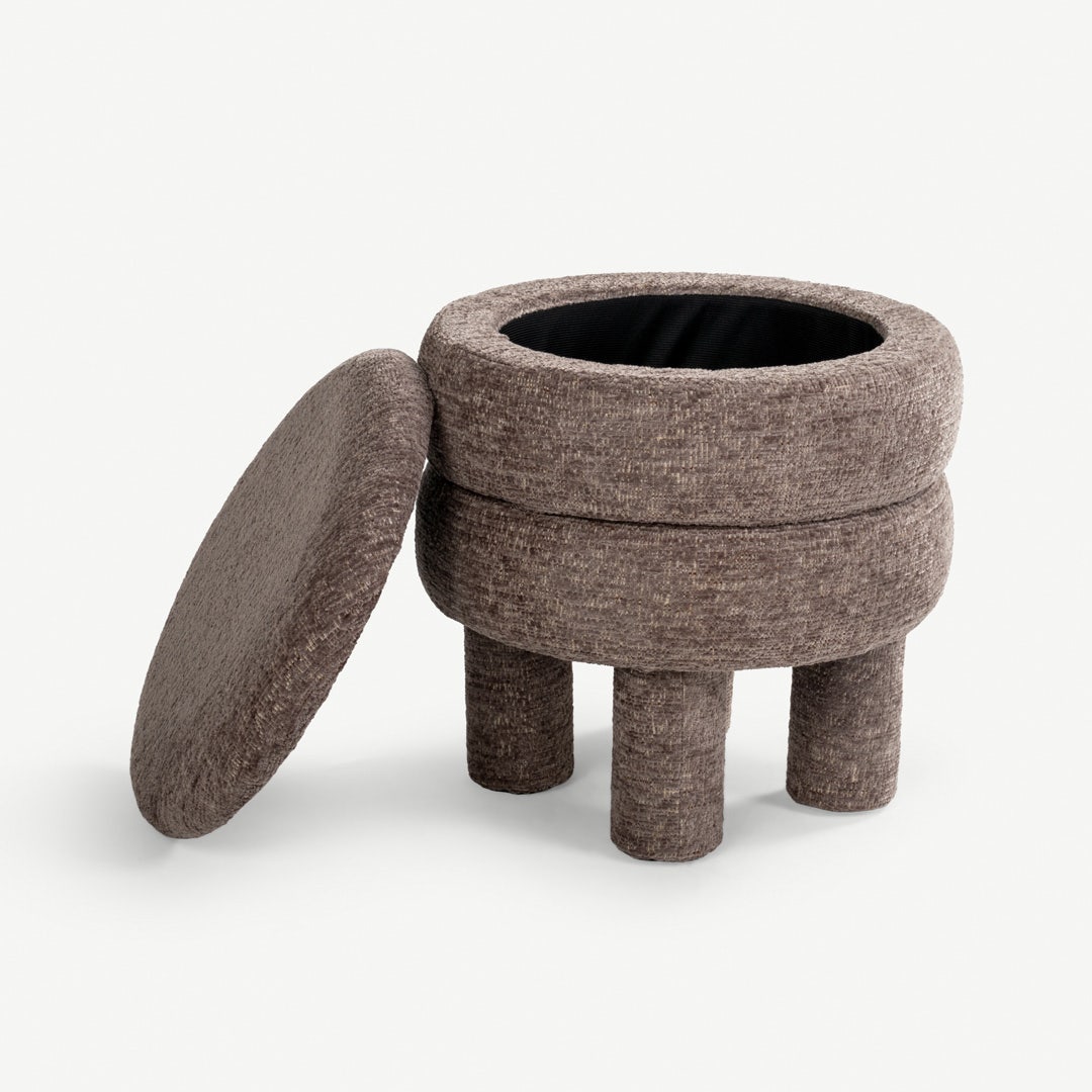 Miyah Stool with Storage Ecru