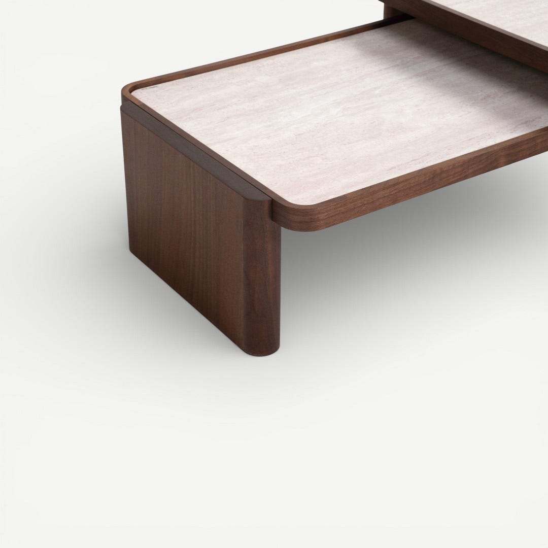 Milla Coffee Table Set Walnut
