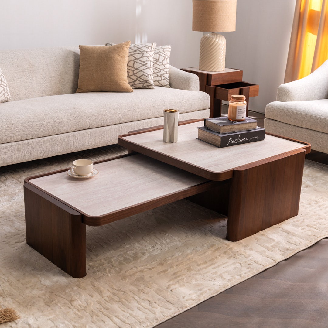 Milla Coffee Table Set Walnut