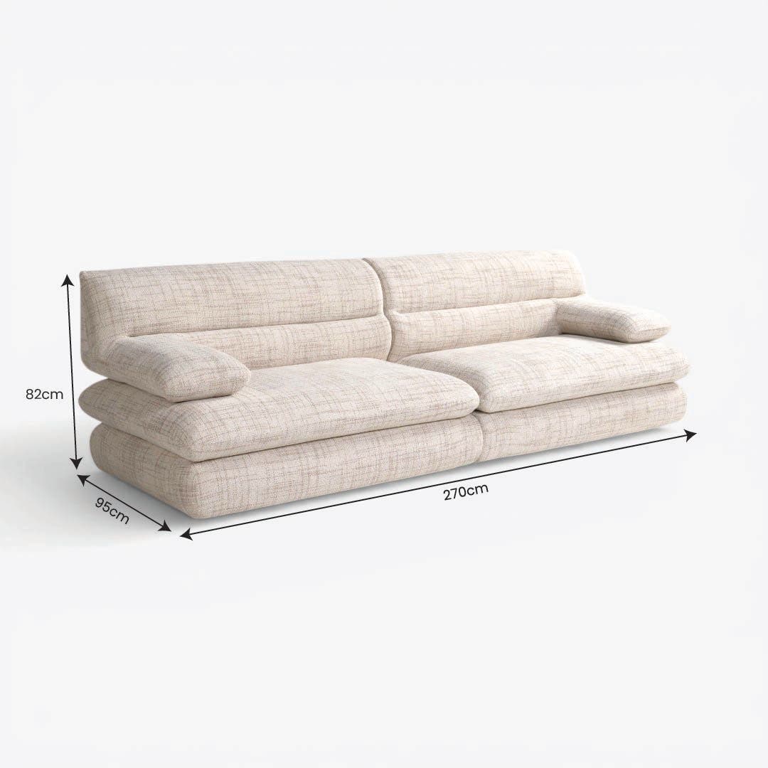 Salif 3 Seater Sofa Ecru