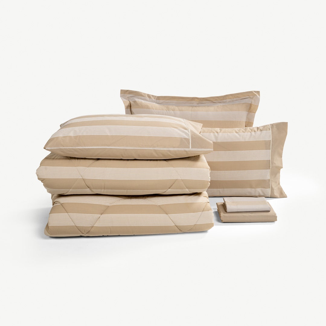 Mael 6pcs BIAB King Comforter Set-Taupe