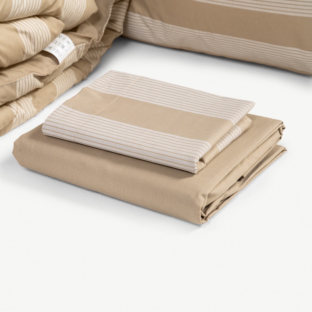 Mael 6pcs BIAB King Comforter Set-Taupe