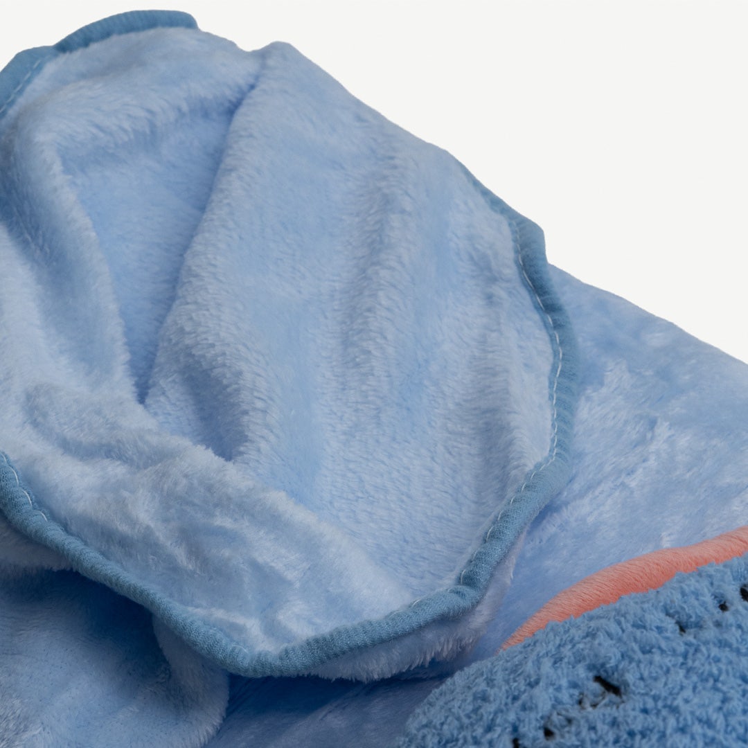 Ramies Cushion/Blanket Blue - 90x165cm