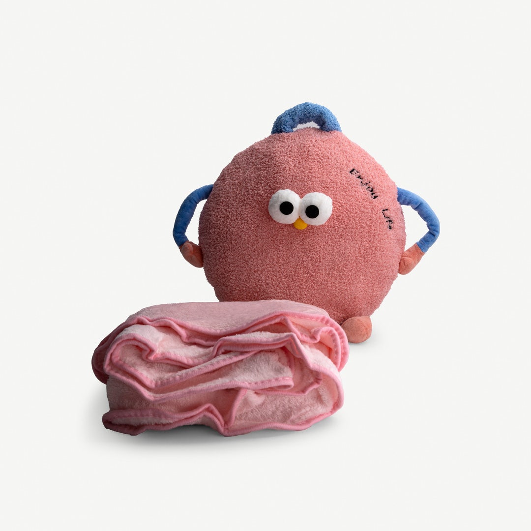 Ramies Cushion/Blanket Pink - 90x165cm