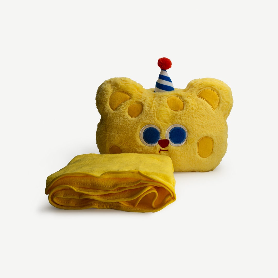 Ted Cushion/Blanket Yellow - 100x180cm