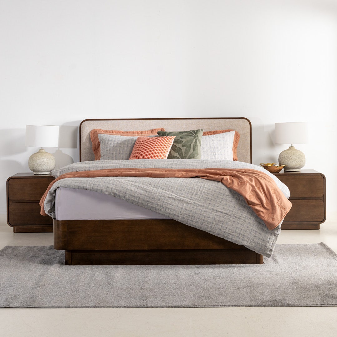 Melbi King Bed 180x200cm Walnut