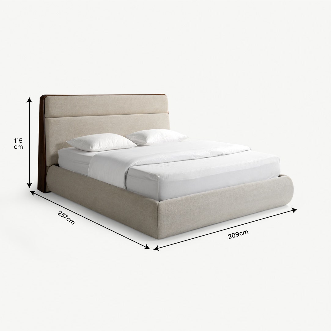 أوري سرير كينج 180x200 سم - جوز هند