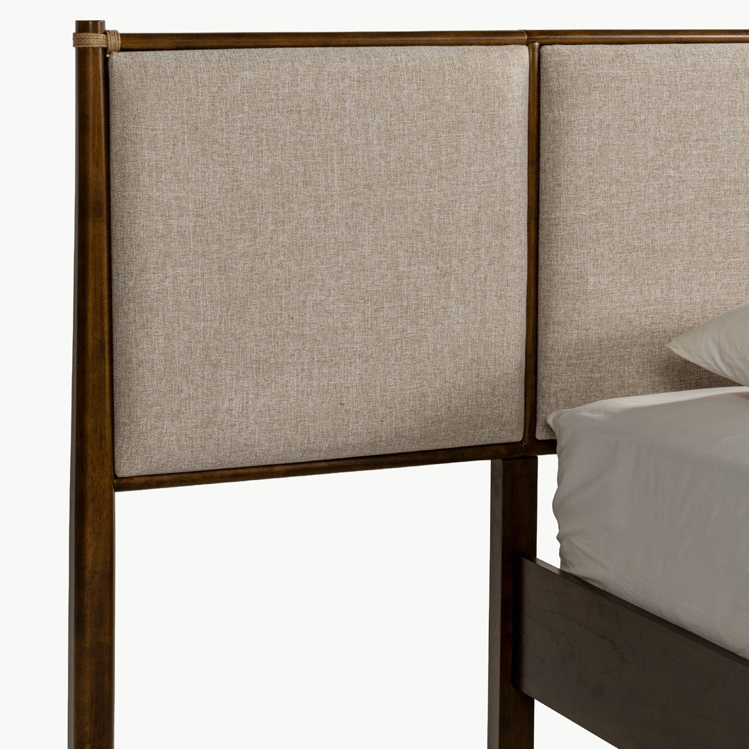 Nomad King Bed Walnut with Wings