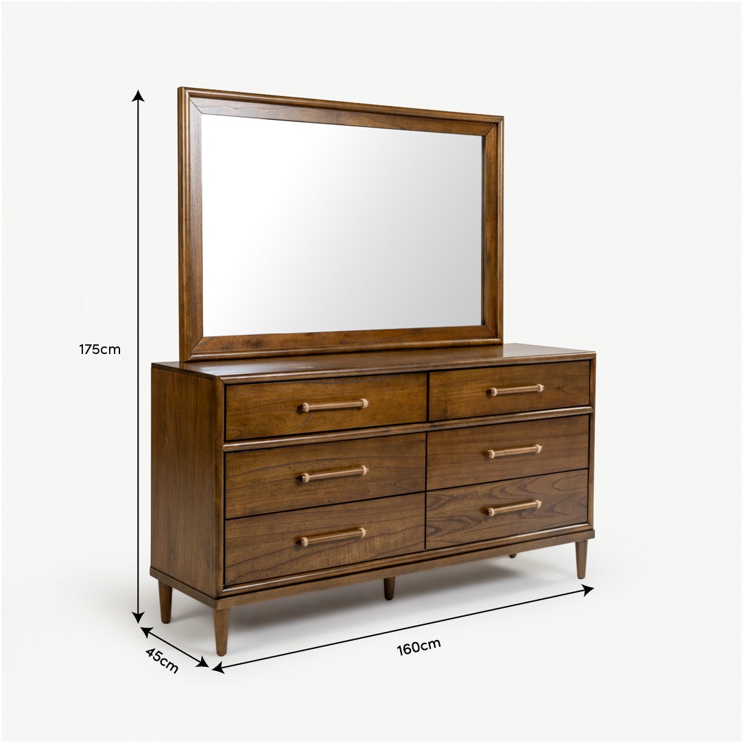Nomad Dresser with Mirror Walnut