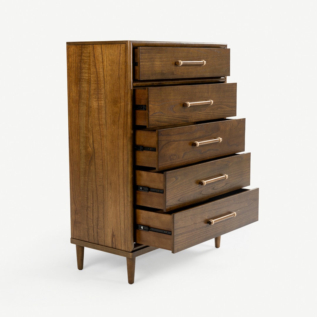 Nomad Chest of 5 Drawers Walnut