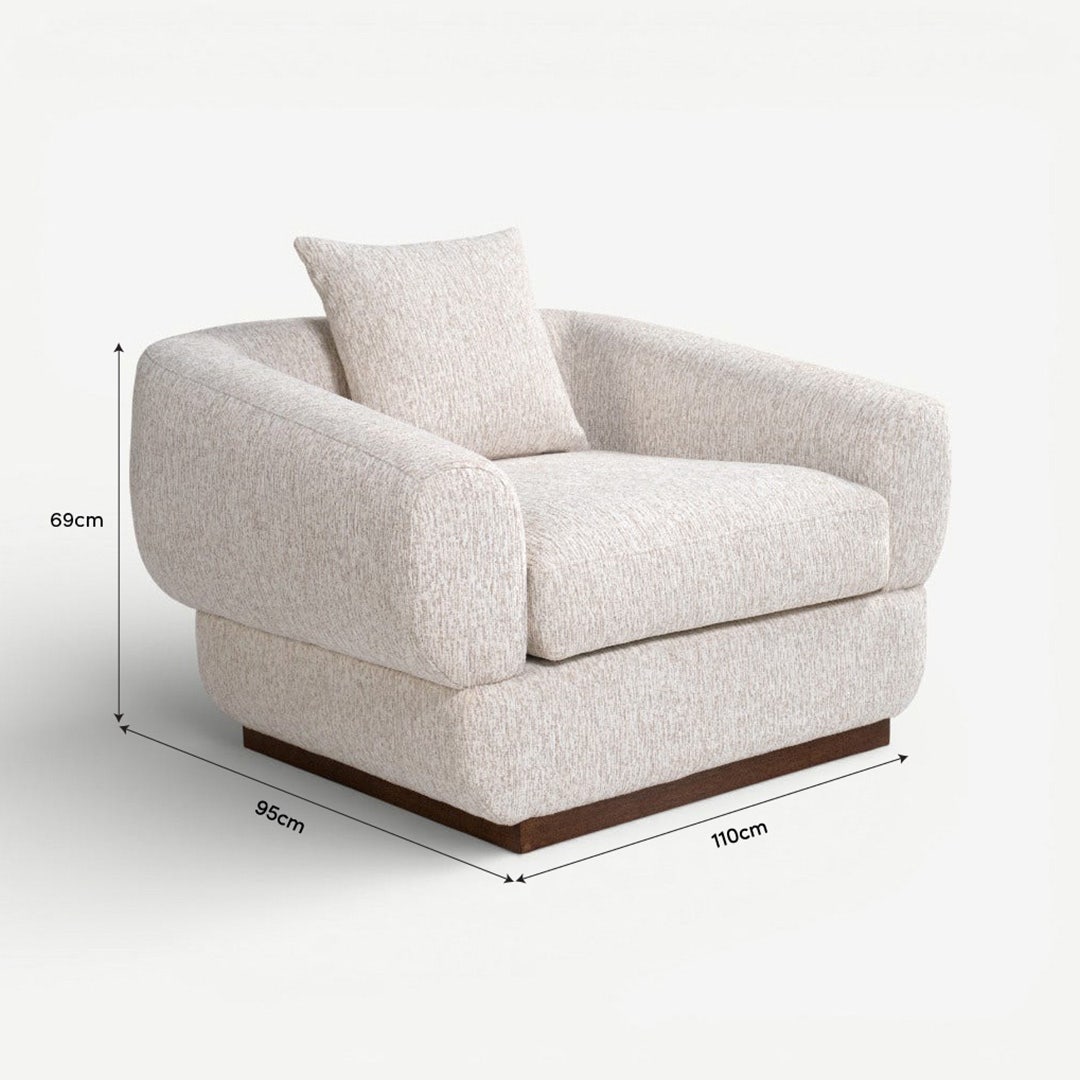 Leafy 1 Seater Sofa Cream