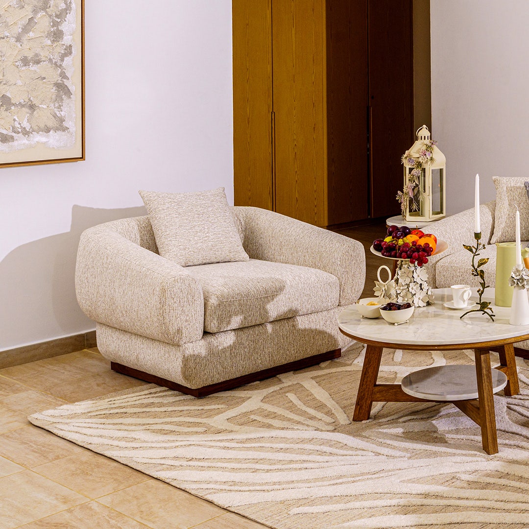 Leafy 1 Seater Sofa Cream