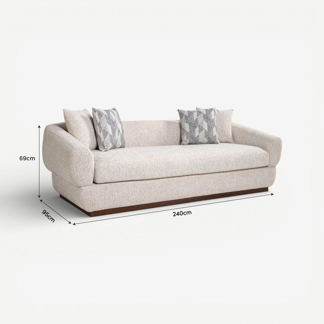 ليفي كنبة 3 مقاعد - كريمي